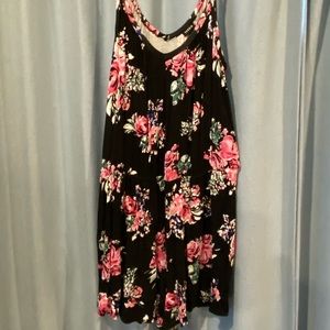Torrid Black Floral Jersey Romper Size 2X